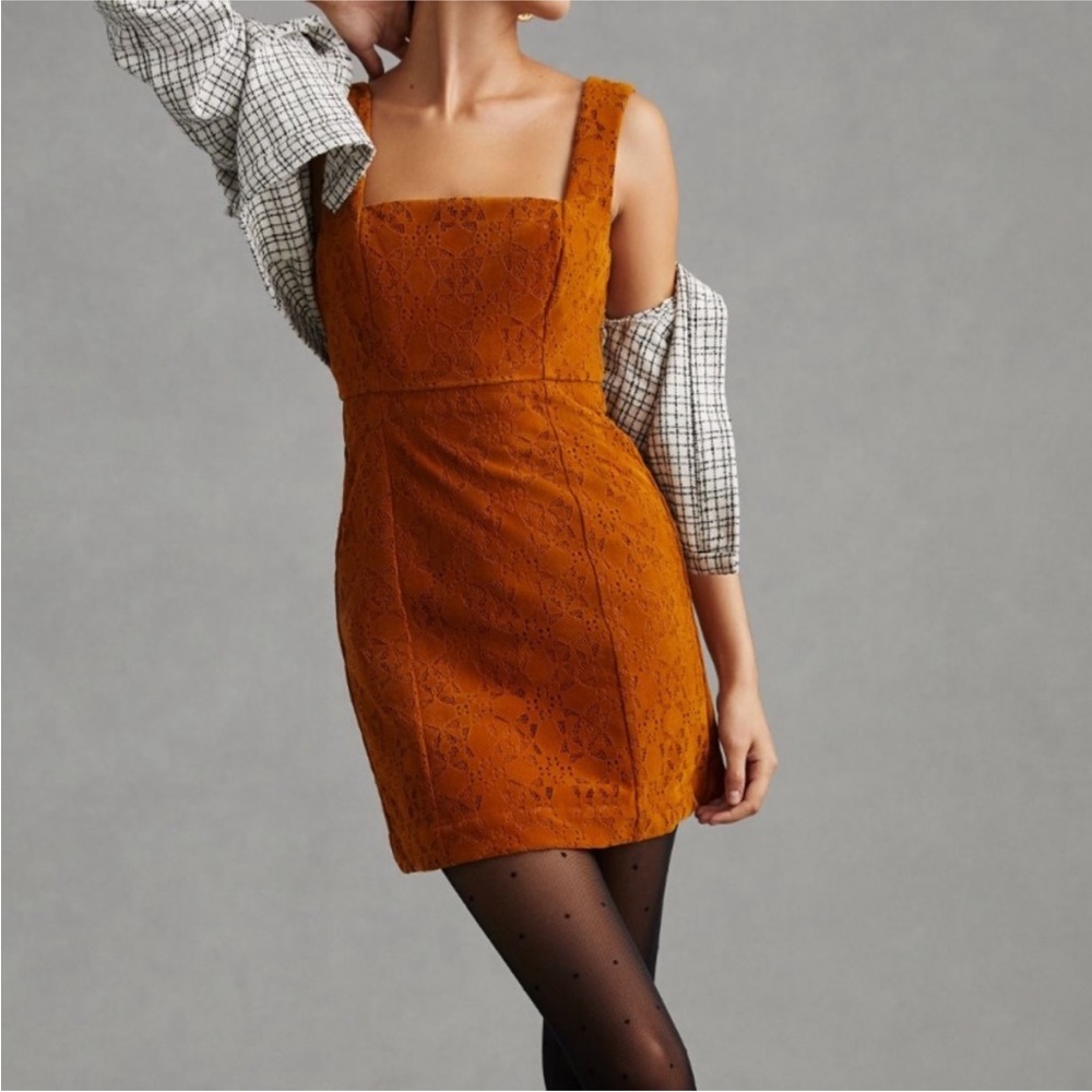Anthropologie Maeve Faux Suede Shift Mini Dress